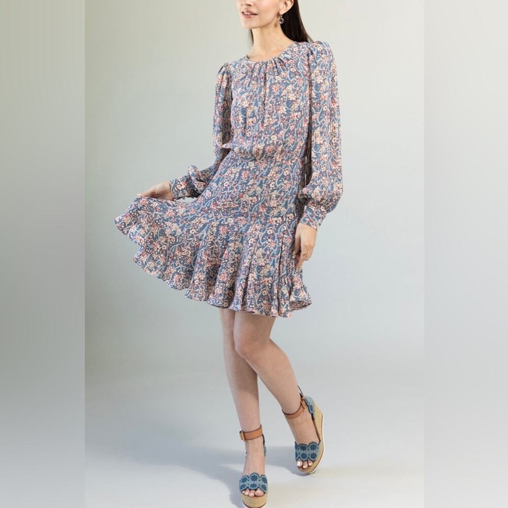 Veronica Beard Gara Floral Pleated Minidress 4